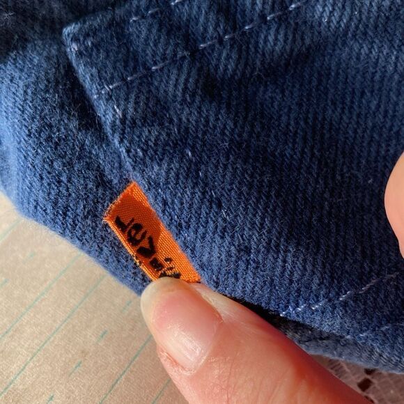 Vintage 505 Boys Orange Tab Levi’s Classic Fit Dark Wash Boys 12 Reg 70’s USA - Picture 5 of 12